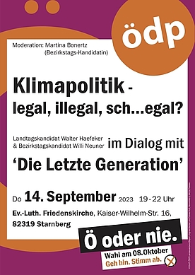 ÖDP Starnberg // Veranstaltung: Klimapolitik - legal, illegal, sch...egal? 